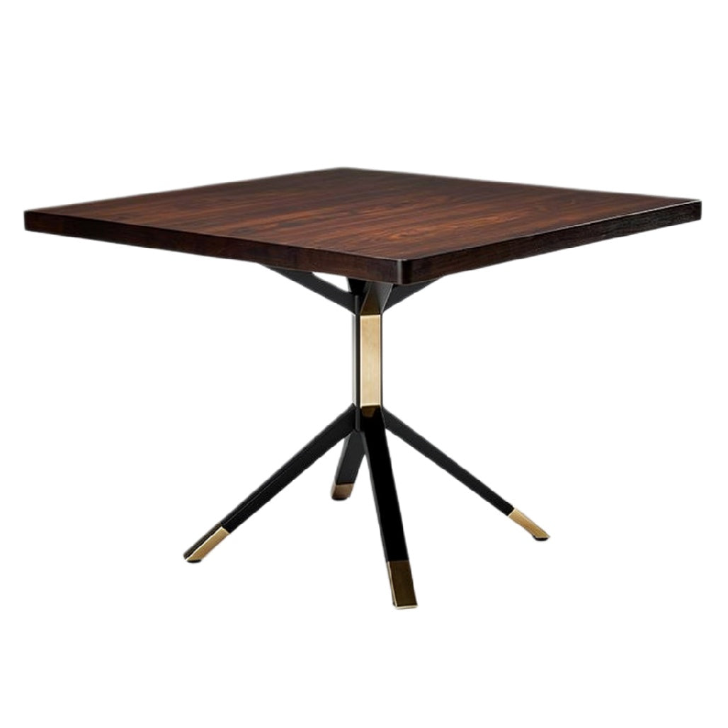 Moderne vierkante tafel met zwarte en gouden poten